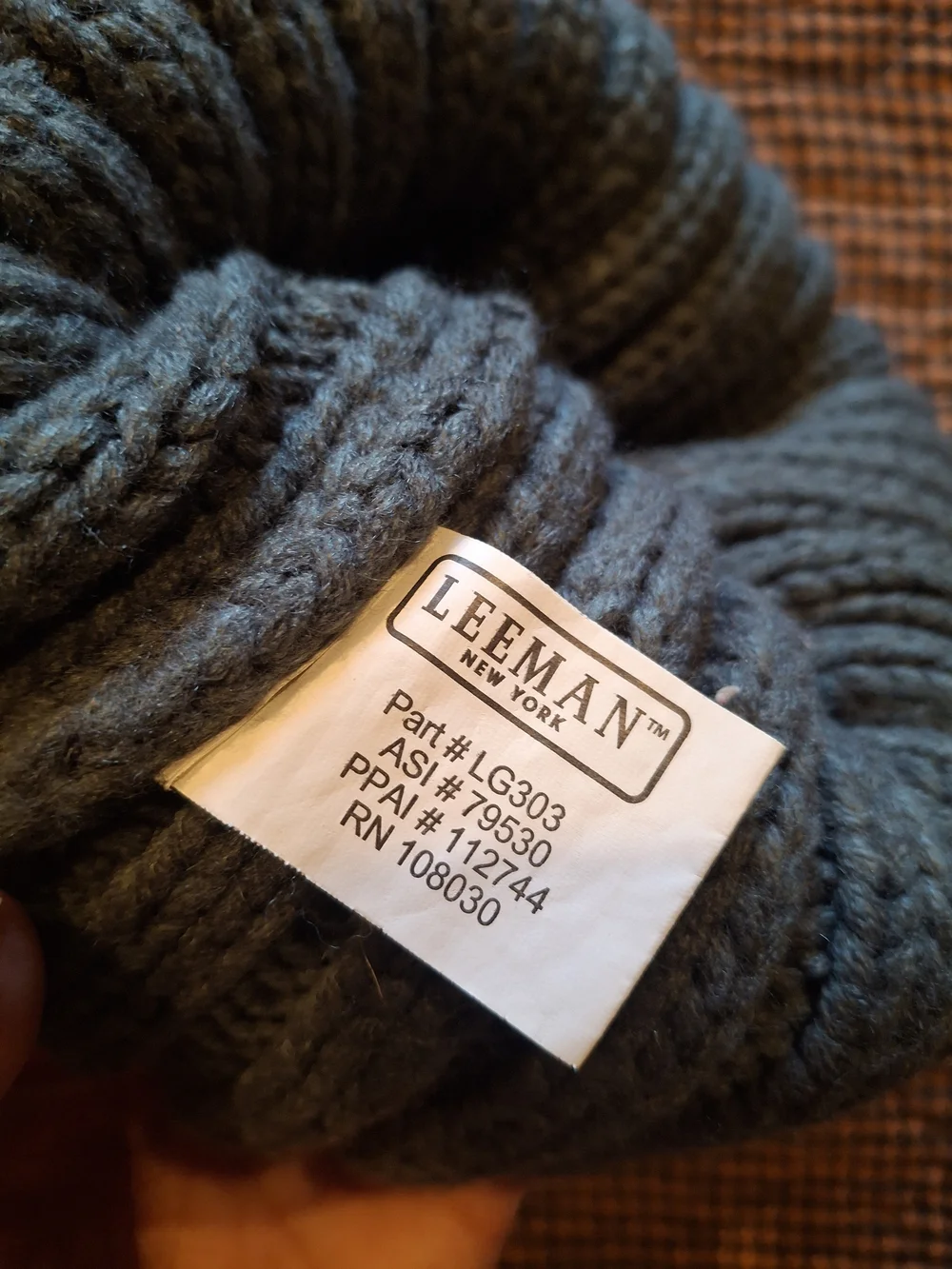 Color Street Grey Knit Pom Beanie with Faux Fur